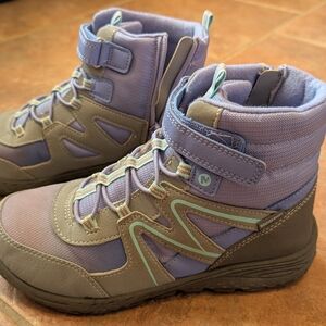 Kids High-Top Boots in Purple and Gray